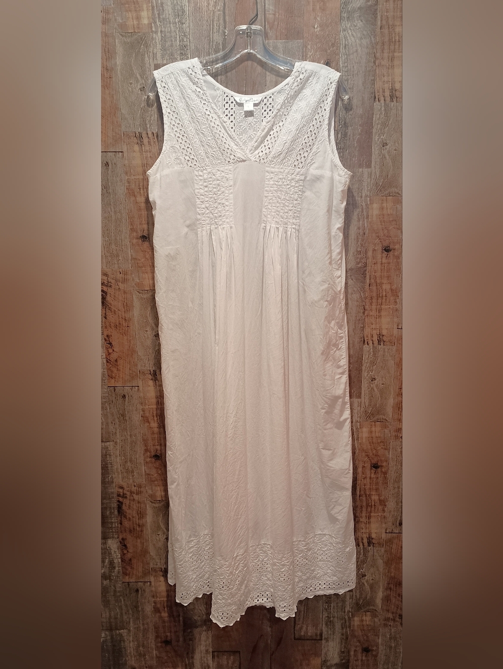 April Cornell White Eyelet Embroidered Dress Top